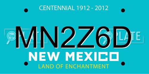 MN2Z6D New Mexico License Plate