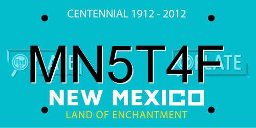 MN5T4F New Mexico License Plate