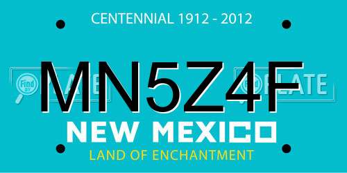 MN5Z4F New Mexico License Plate