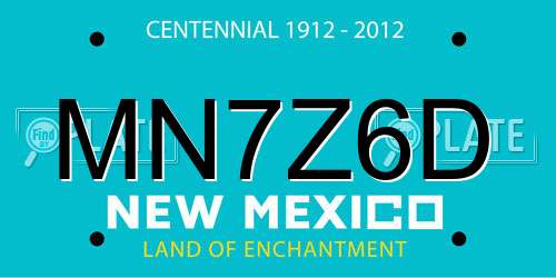 MN7Z6D New Mexico License Plate