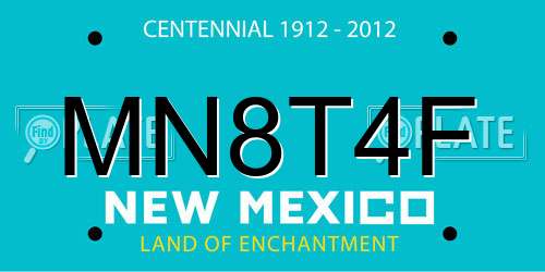 MN8T4F New Mexico License Plate