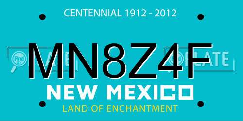 MN8Z4F New Mexico License Plate