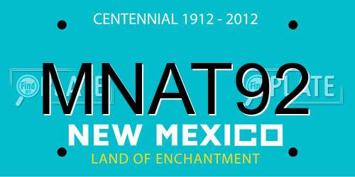MNAT92 New Mexico License Plate