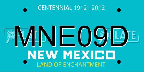 MNE09D New Mexico License Plate