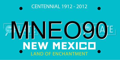 MNEO90 New Mexico License Plate