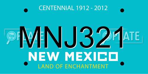 MNJ321 New Mexico License Plate