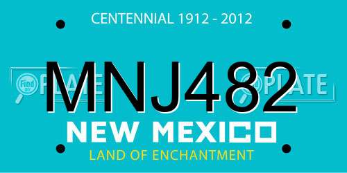 MNJ482 New Mexico License Plate