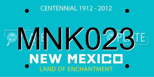 MNK023 New Mexico License Plate