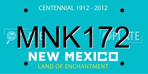 MNK172 New Mexico License Plate