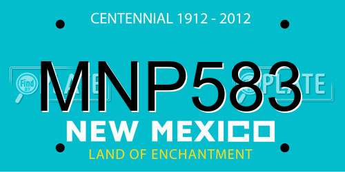 MNP583 New Mexico License Plate