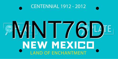 MNT76D New Mexico License Plate
