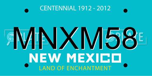 MNXM58 New Mexico License Plate