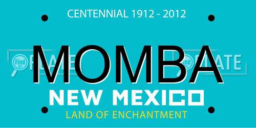 MOMBA New Mexico License Plate