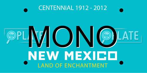 MONO New Mexico License Plate
