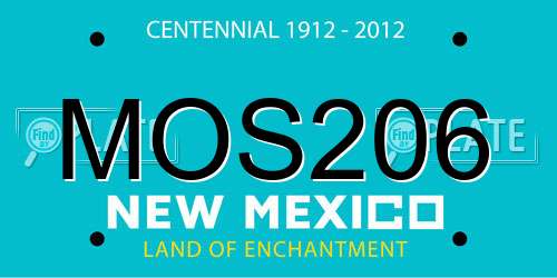 MOS206 New Mexico License Plate