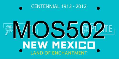 MOS502 New Mexico License Plate