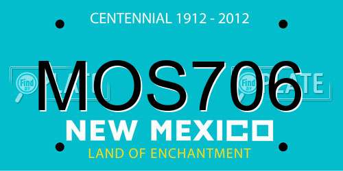 MOS706 New Mexico License Plate
