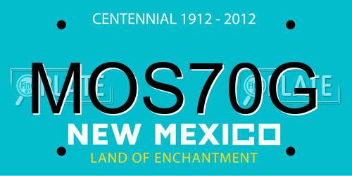 MOS70G New Mexico License Plate
