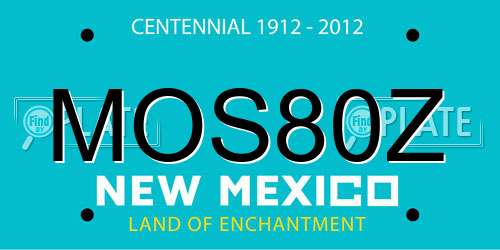 MOS80Z New Mexico License Plate