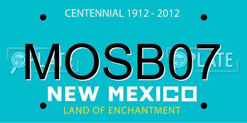 MOSB07 New Mexico License Plate