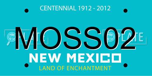 MOSS02 New Mexico License Plate