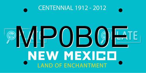 MP0B0E New Mexico License Plate