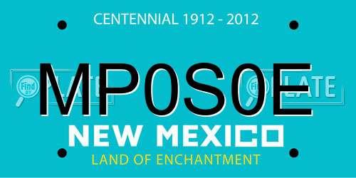 MP0S0E New Mexico License Plate