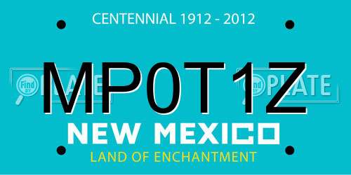 MP0T1Z New Mexico License Plate