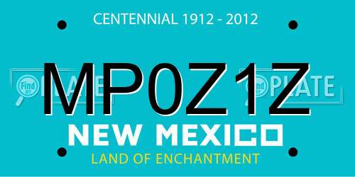 MP0Z1Z New Mexico License Plate