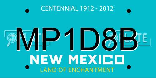 MP1D8B New Mexico License Plate