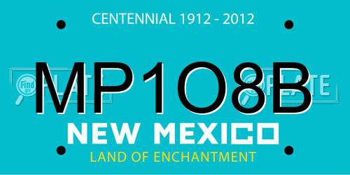 MP1O8B New Mexico License Plate