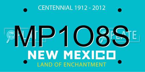 MP1O8S New Mexico License Plate