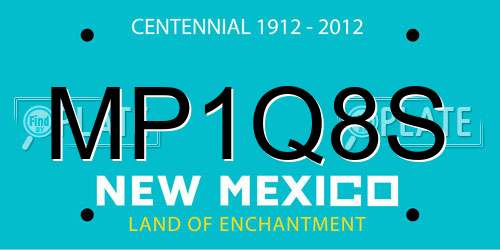 MP1Q8S New Mexico License Plate