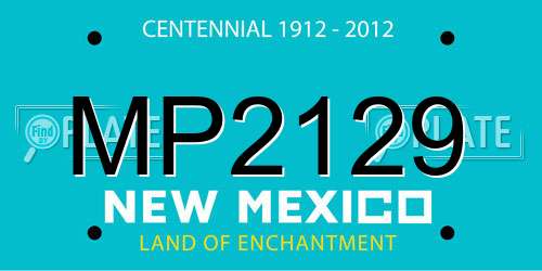 MP2129 New Mexico License Plate