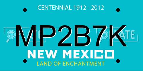 MP2B7K New Mexico License Plate