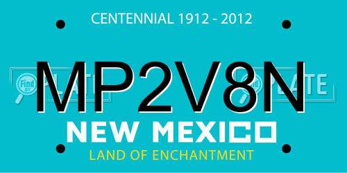 MP2V8N New Mexico License Plate