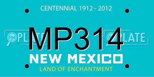 MP314 New Mexico License Plate
