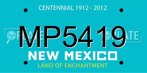 MP5419 New Mexico License Plate