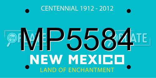 MP5584 New Mexico License Plate