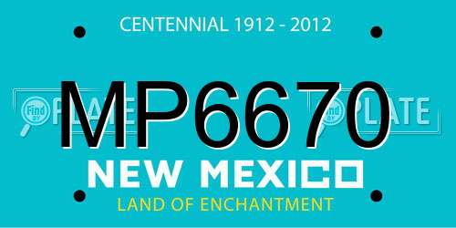 MP6670 New Mexico License Plate