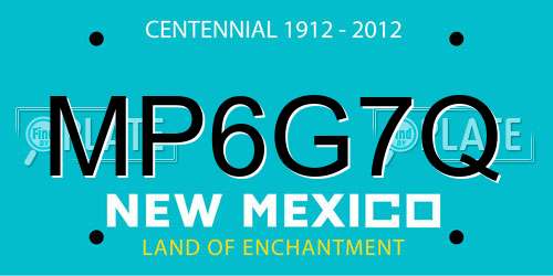 MP6G7Q New Mexico License Plate