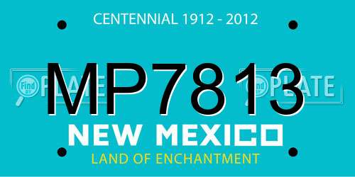 MP7813 New Mexico License Plate