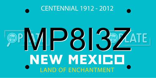 MP8I3Z New Mexico License Plate
