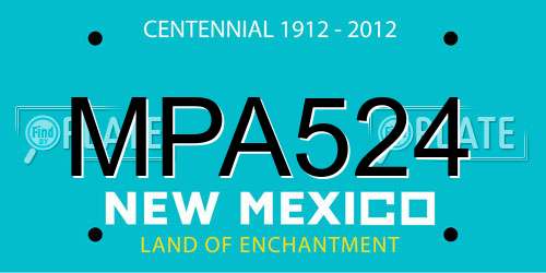 MPA524 New Mexico License Plate