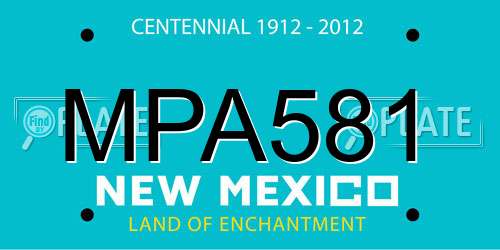 MPA581 New Mexico License Plate