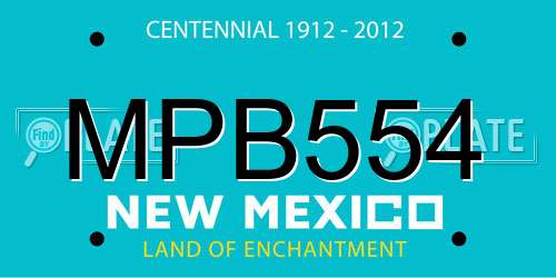 MPB554 New Mexico License Plate