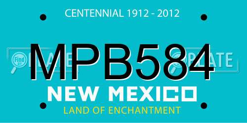 MPB584 New Mexico License Plate