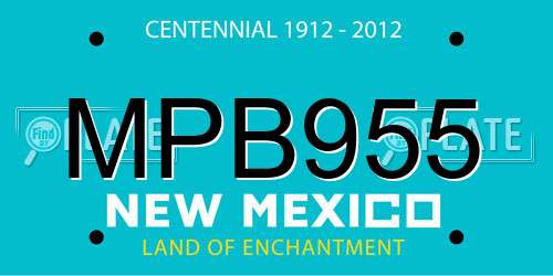 MPB955 New Mexico License Plate