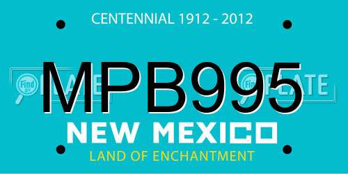 MPB995 New Mexico License Plate