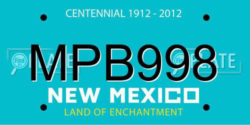 MPB998 New Mexico License Plate